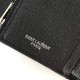 Saint Laurent Compact Tri Fold Wallet In Noir Leather