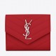 Saint Laurent Compact Tri Fold Wallet In Red Leather