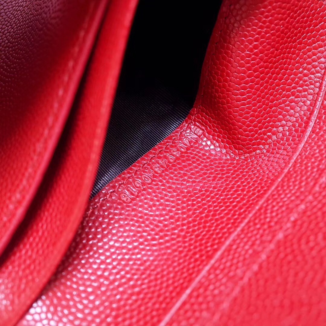 Saint Laurent Compact Tri Fold Wallet In Red Leather