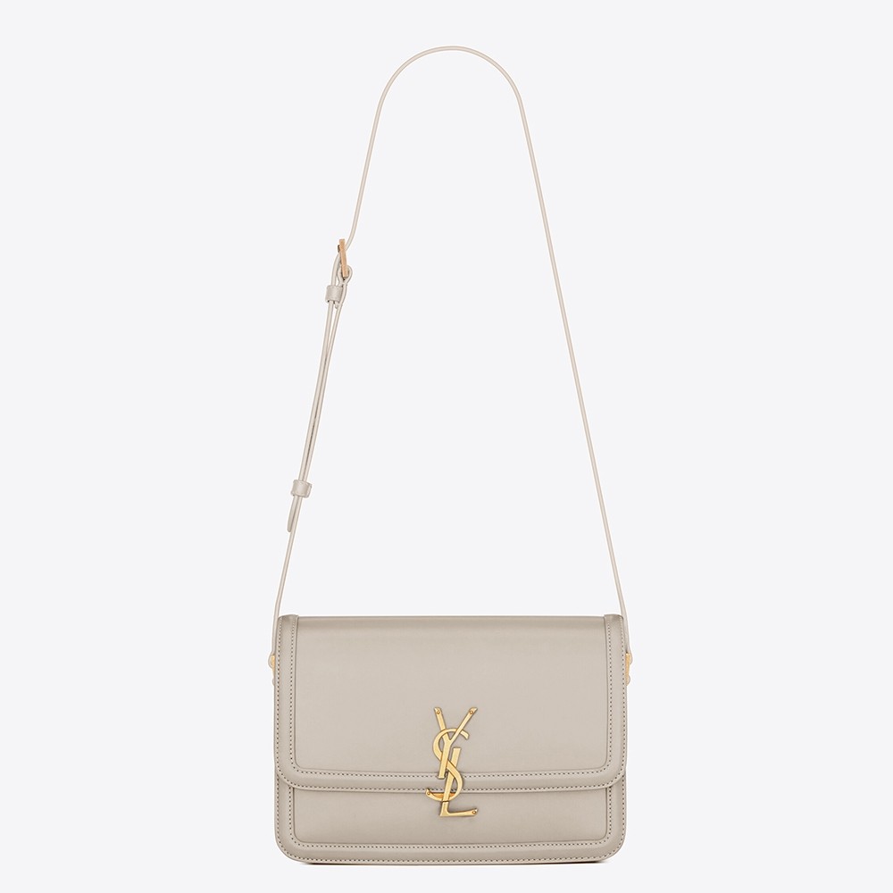 Saint Laurent Solferino Medium Bag In White Calfskin