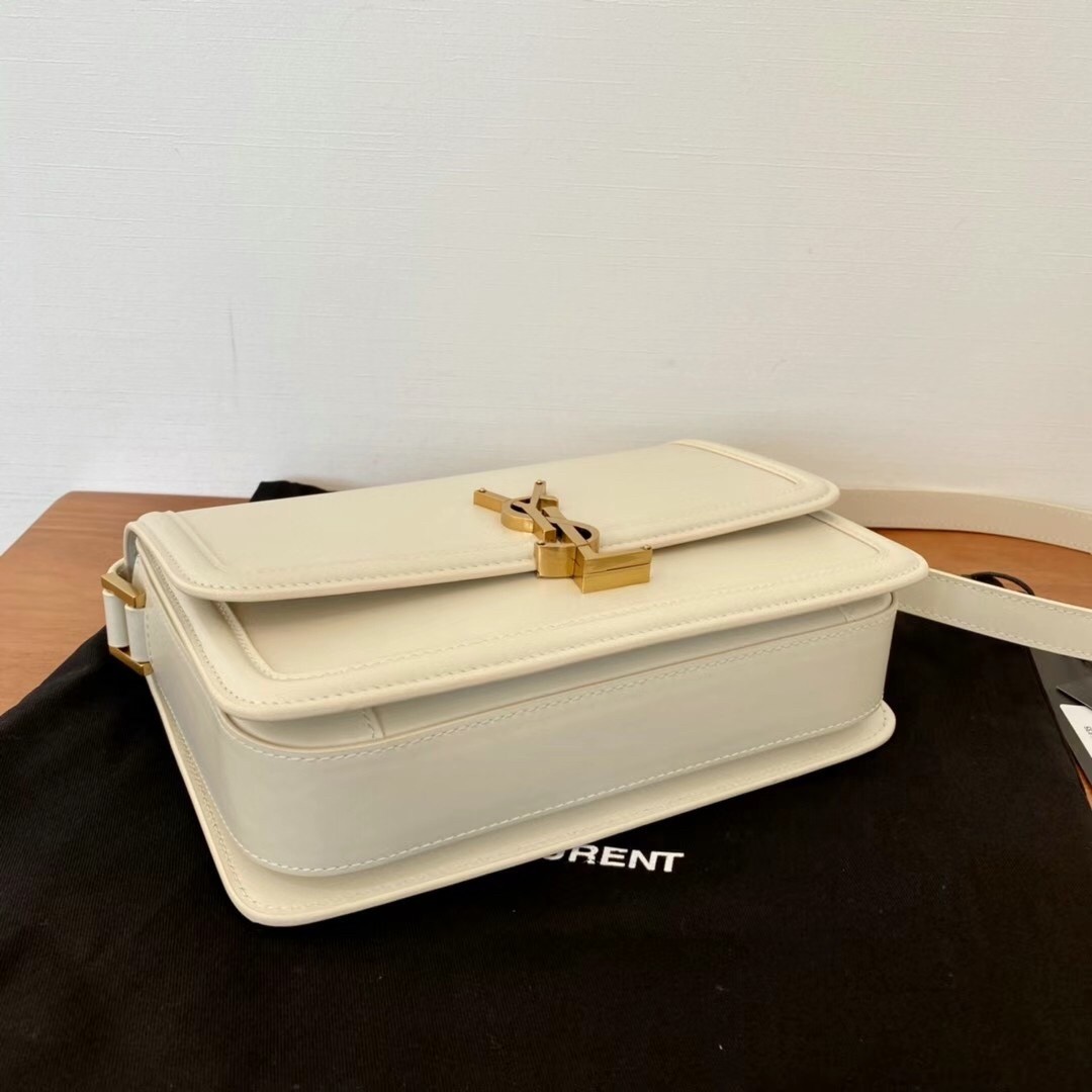 Saint Laurent Solferino Medium Bag In White Calfskin