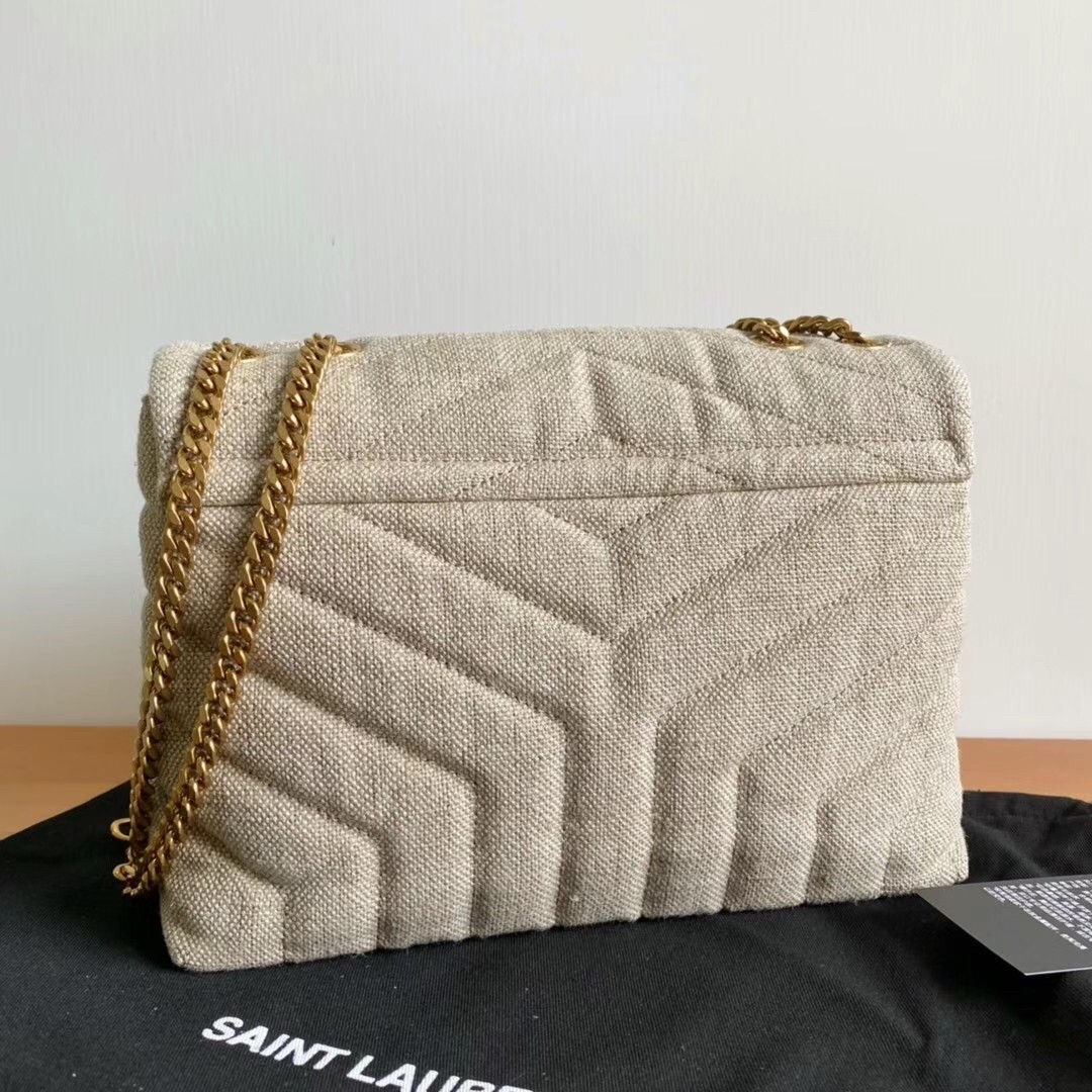 Saint Laurent Loulou Small Bag In Linen Canvas