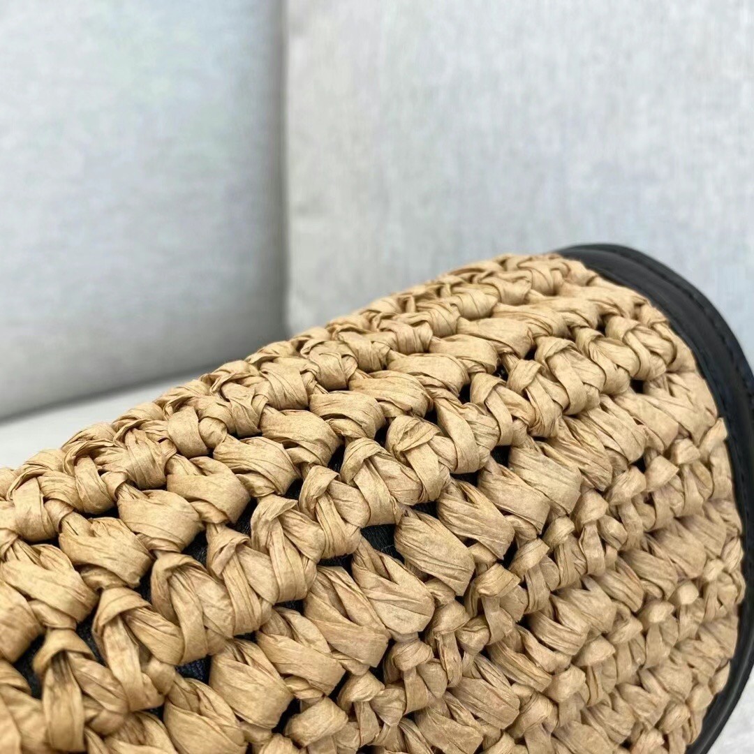 Saint Laurent Kaia Small Bag In Raffia and Leather