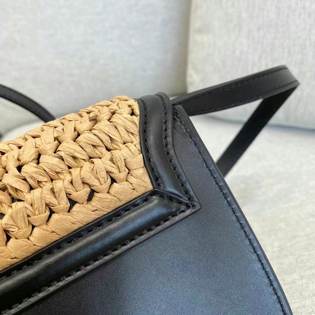 Saint Laurent Kaia Small Bag In Raffia and Leather