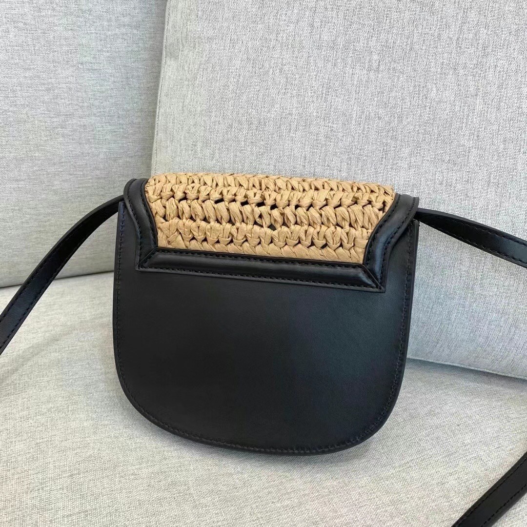 Saint Laurent Kaia Small Bag In Raffia and Leather