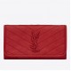 Saint Laurent Niki Large Wallet In Red Crinkled Vintage Leather