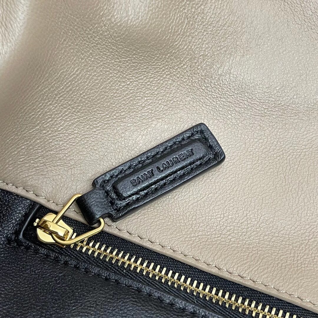 Saint Laurent Sade Puffer Envelope Clutch In Beige Lambskin