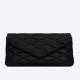 Saint Laurent Sade Puffer Envelope Clutch In Black Lambskin