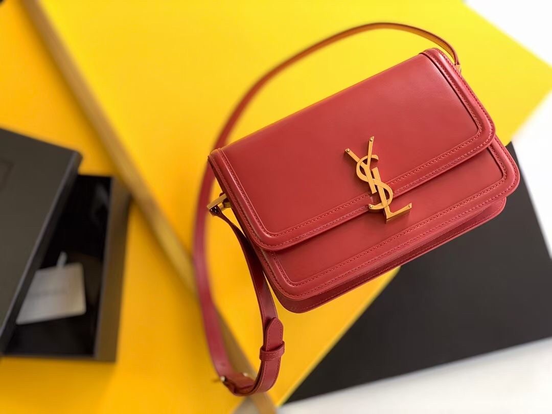 Saint Laurent Solferino Medium Bag In Red Calfskin