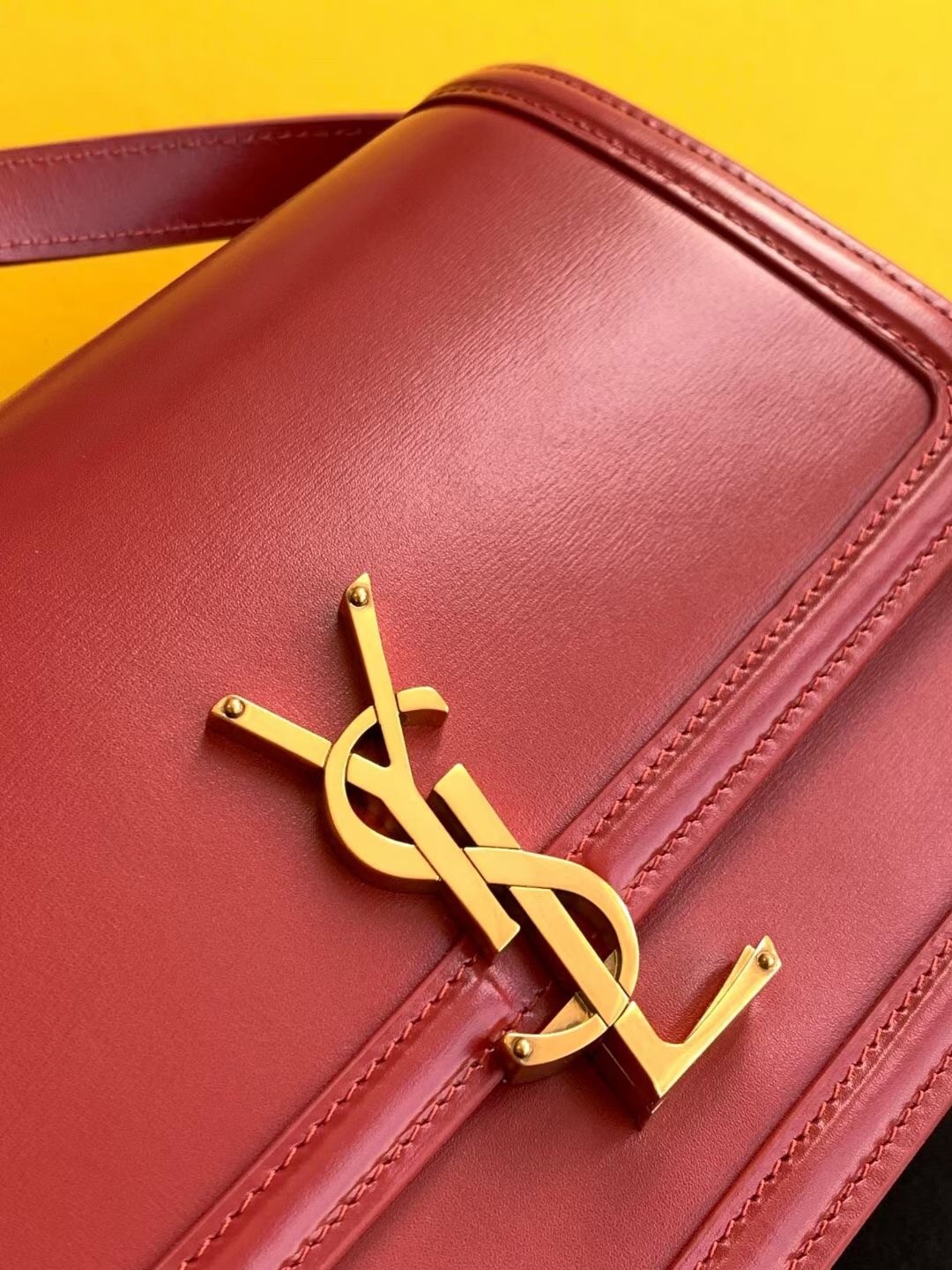 Saint Laurent Solferino Medium Bag In Red Calfskin