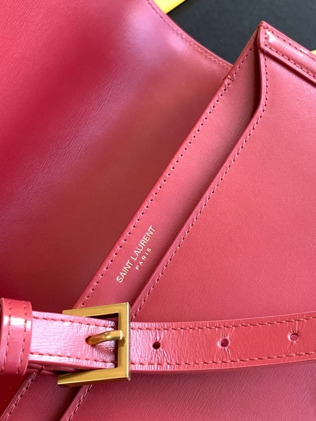 Saint Laurent Solferino Medium Bag In Red Calfskin