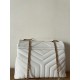 Saint Laurent Loulou Medium Bag In White Matelasse Leather