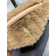 Saint Laurent Loulou Puffer Small Bag In Beige Shearling