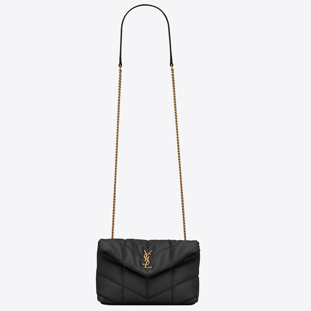 Saint Laurent Loulou Puffer Toy Bag In Black Lambskin