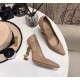 Saint Laurent Opyum 110 Pumps In Suede with Gold Heel