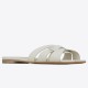 Saint Laurent Tribute Slides In White Calfskin