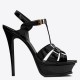 Saint Laurent Tribute Platform Sandals 135mm In Black Patent Leather