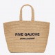 Saint Laurent Rive Gauche Tote Bag in Beige Raffia Crochet