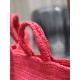 Saint Laurent Rive Gauche Tote Bag in Neon Pink Raffia Crochet