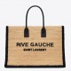 Saint Laurent Rive Gauche Tote Bag in Beige Raffia and Leather