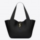 Saint Laurent Bea Tote Bag in Black Grained Leather