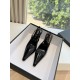 Saint Laurent Lee Slingback Pumps in Black Glazed Leather