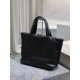 Saint Laurent Wide Puffer Tote Bag in Black Nappa Lambskin