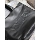 Saint Laurent Wide Puffer Tote Bag in Black Nappa Lambskin