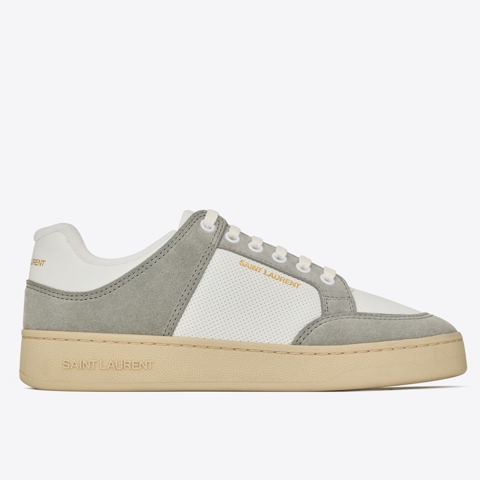 Saint Laurent Women's SL/61 Sneakers in Grey and White Leather