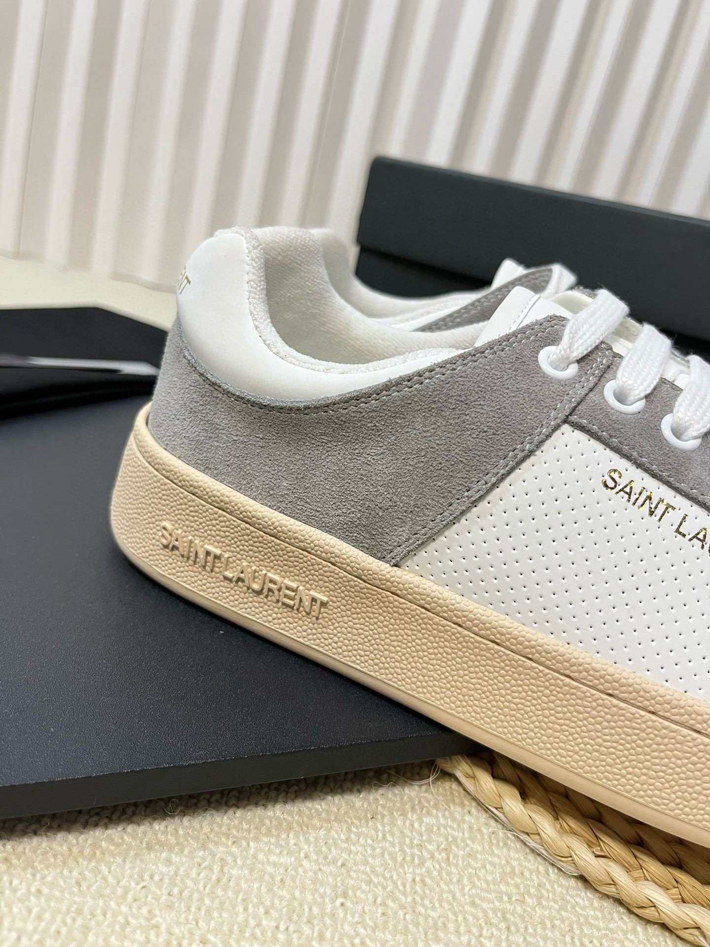 Saint Laurent Women's SL/61 Sneakers in Grey and White Leather