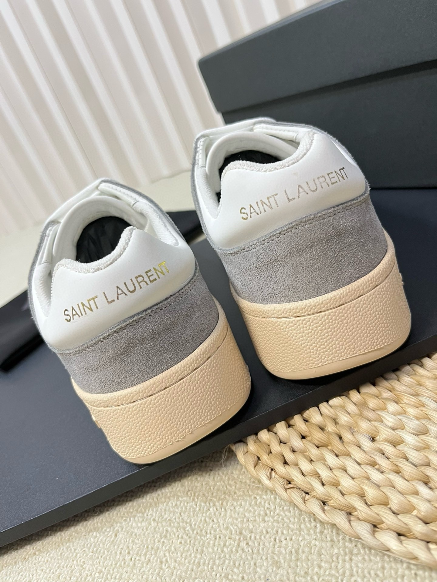 Saint Laurent Women's SL/61 Sneakers in Grey and White Leather