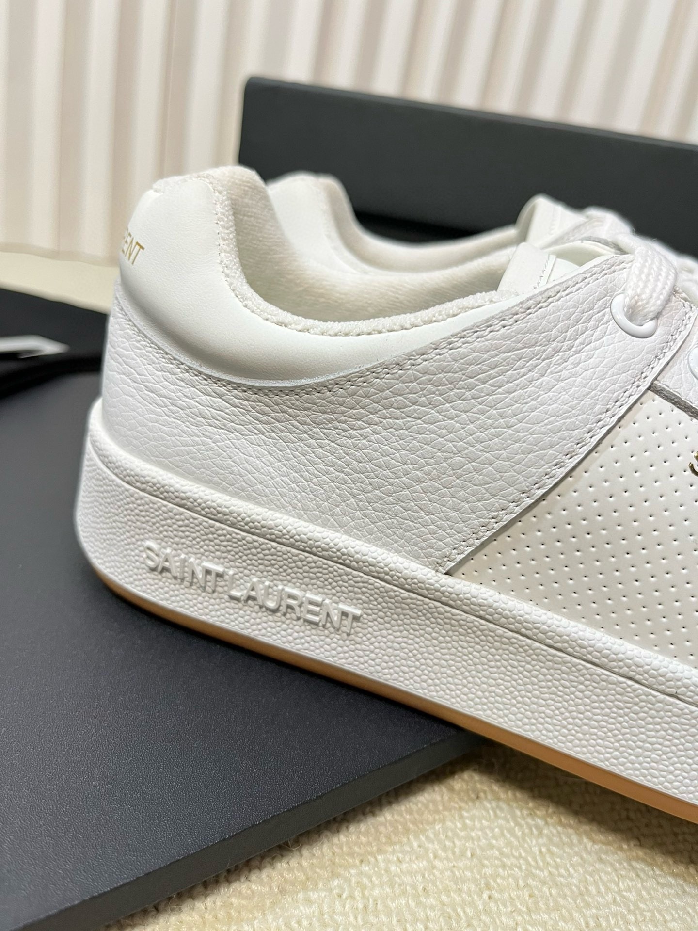 Saint Laurent Women's SL/61 Sneakers in White Perforated Leather