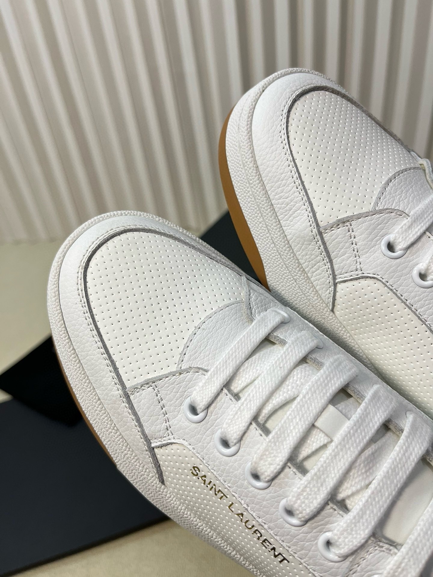 Saint Laurent Women's SL/61 Sneakers in White Perforated Leather