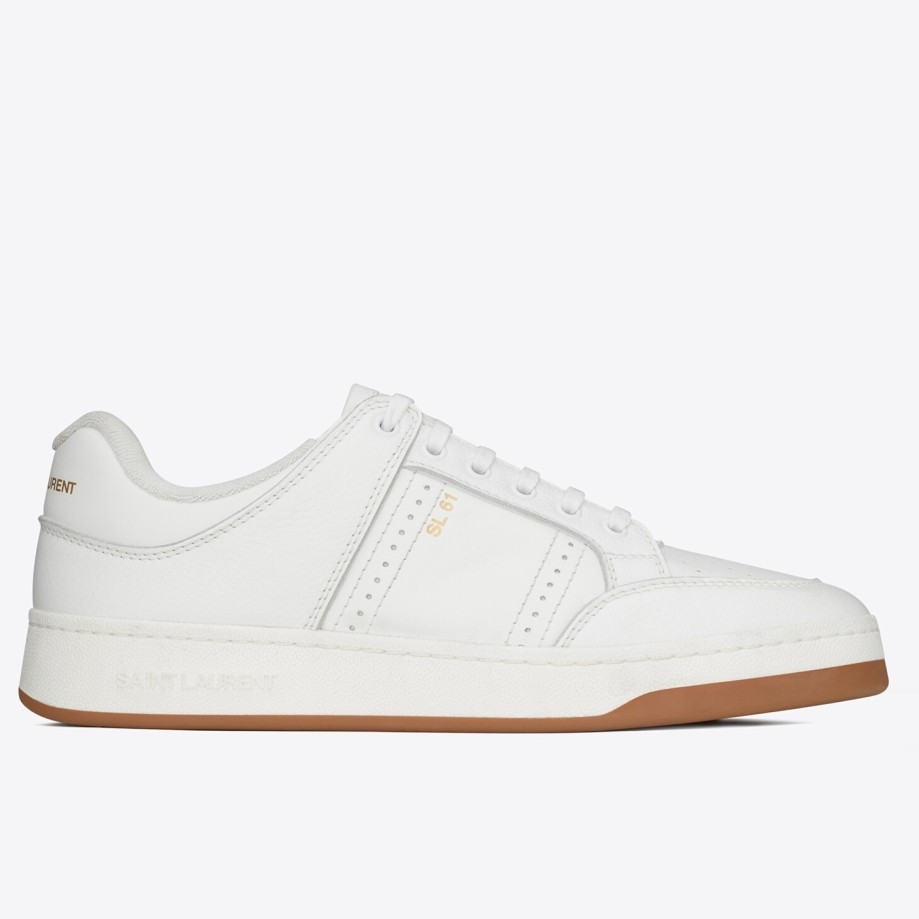 Saint Laurent Women's SL/61 Sneakers in White Calfskin