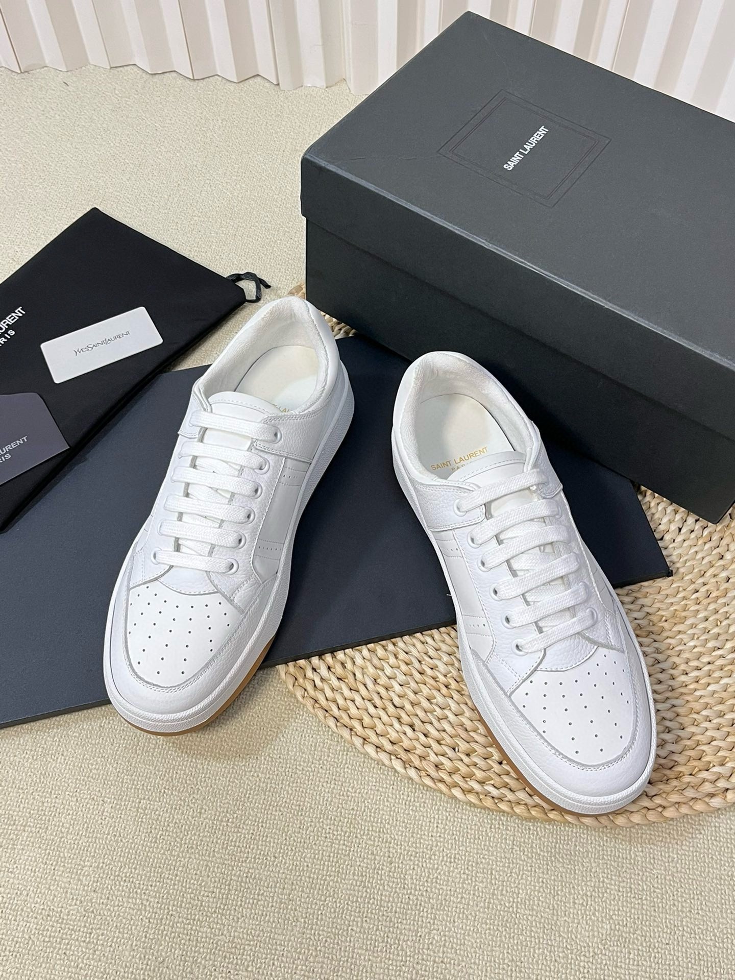 Saint Laurent Women's SL/61 Sneakers in White Calfskin