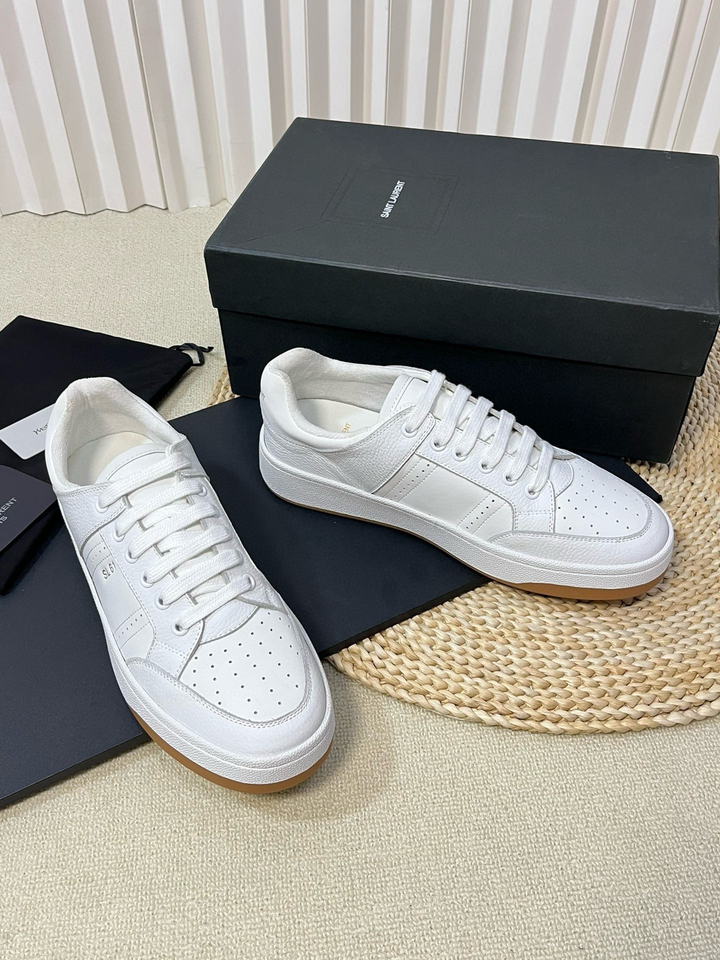 Saint Laurent Women's SL/61 Sneakers in White Calfskin