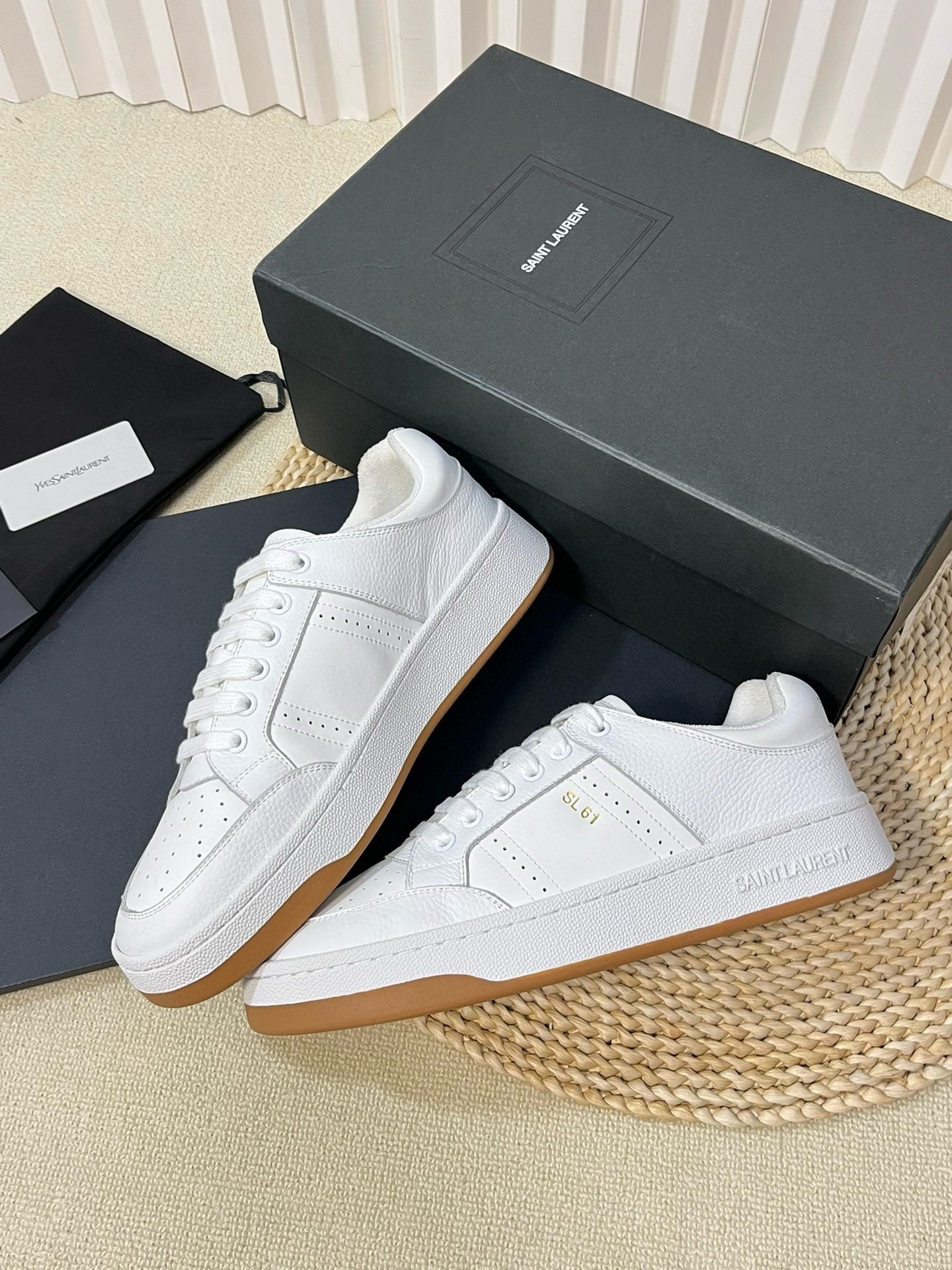 Saint Laurent Women's SL/61 Sneakers in White Calfskin