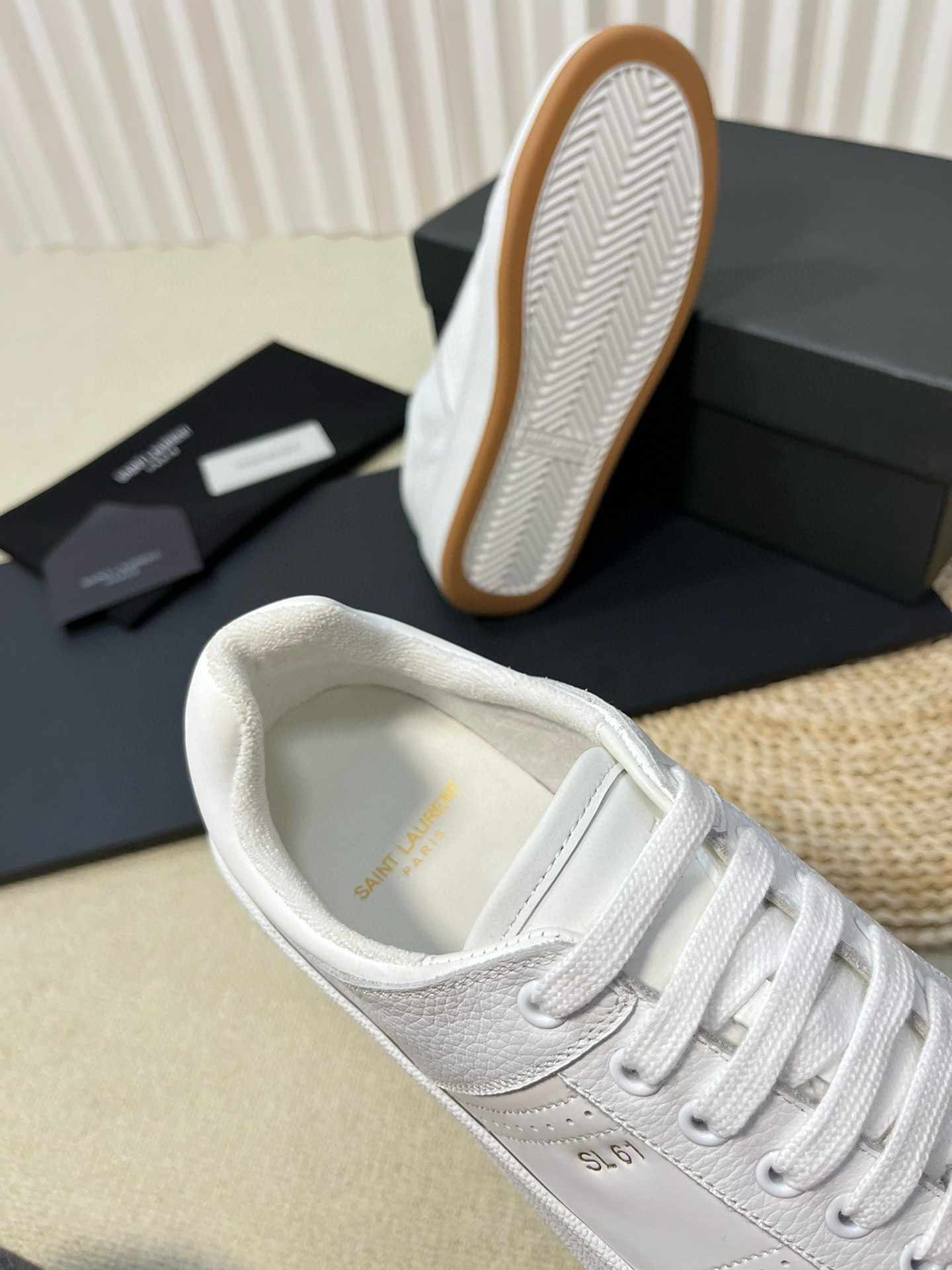 Saint Laurent Women's SL/61 Sneakers in White Calfskin