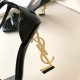 Saint Laurent Opyum 85mm Sandals in Black Patent Leather with Gold YSL Heel