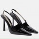 Saint Laurent Blake Slingback Pumps 110mm in Black Patent Leather