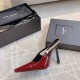 Saint Laurent Blake Slingback Pumps 110mm in Red Patent Leather