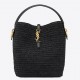 Saint Laurent Le 37 Bucket Bag in Black Woven Raffia