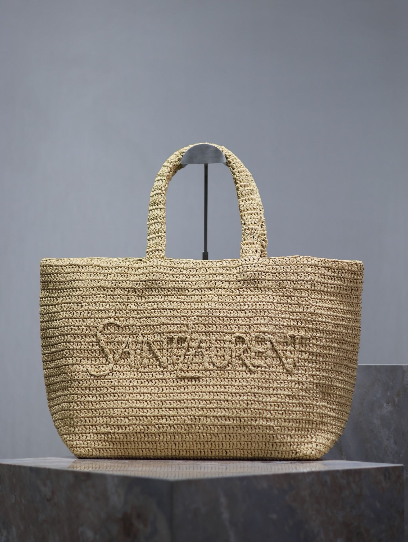 Saint Laurent Oversized Tote Bag in Naturel Raffia