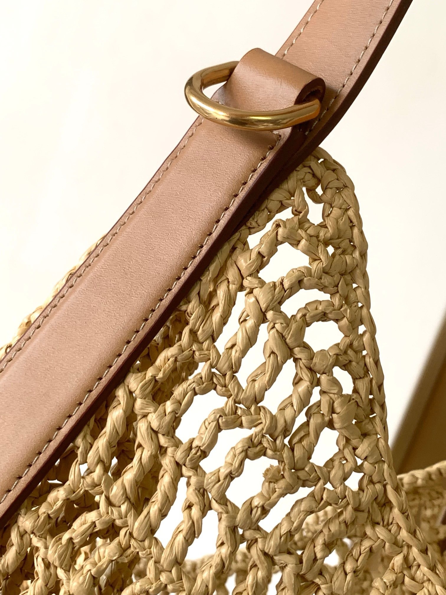 Saint Laurent Oxalis Shoulder Bag in Naturel Raffia