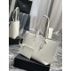 Saint Laurent Shopping Tote Bag in White Leather