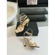 Saint Laurent Corinne Sandals 110mm in Beige Satin