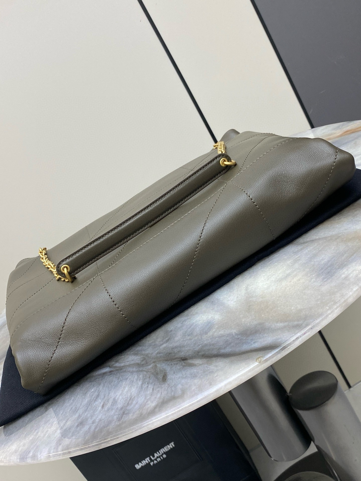 Saint Laurent Jamie 4.3 Pochon Bag in Khaki Green Lambskin