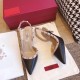 Valentino Black Lambskin Rockstud Slingback Pump 50mm