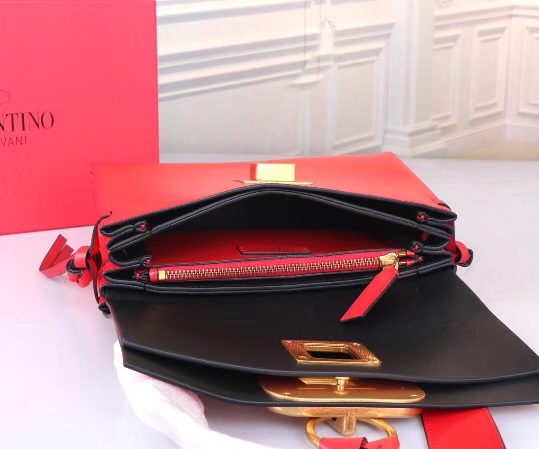 Valentino Garavani Red Small VRing Shoulder Bag