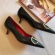 Valentino Vlogo Pump 45mm In Black Lambskin